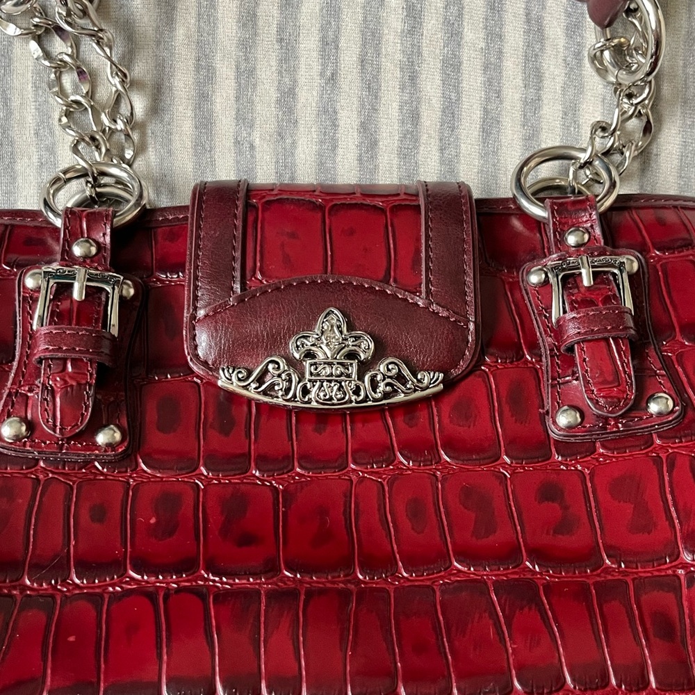 Red leather m.c purse